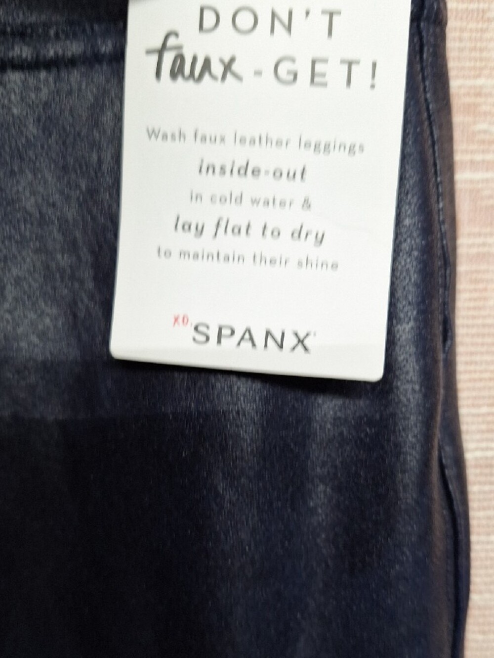 SPANX Faux Leather High-Waist Jeggings, Leggings — Navy Size L - Picture 4 of 12